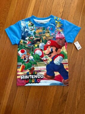 Universal Blue Super Nintendo World Mario Graphic Tee